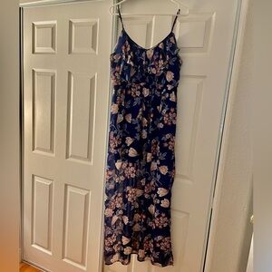 Miami Floral Maxi Dress with Spaghetti Straps - Size L